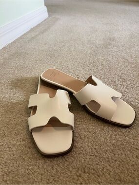 A New Day White Sandals Slides Size 7